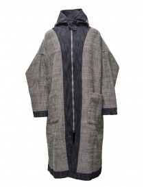 Dune_ Blue/grey reversible hooded denim coat