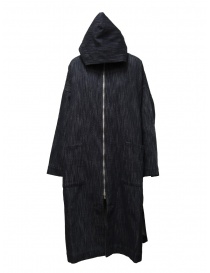 Cappotti donna online: Dune_ Cappotto reversibile con cappuccio in denim blu/grigio