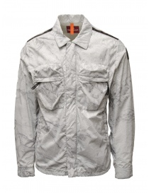 Mens jackets online: Parajumpers Millard PR white jacket with Wireframe print