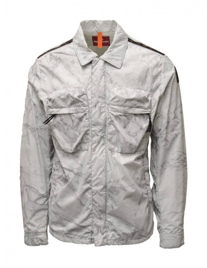 Parajumpers Millard PR white jacket with Wireframe print PMSIMW03 MILLARD PR WHITE P018 mens jackets online shopping