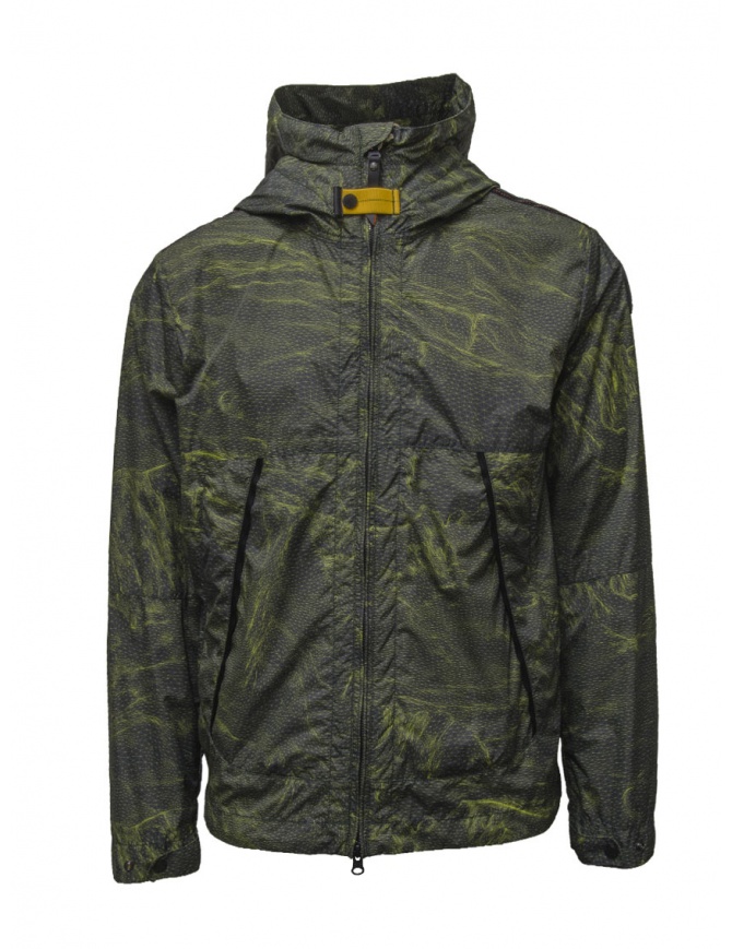Parajumpers Marmolada PR green-yellow jacket with Wireframe print PMJKMW01 MARMOLADA TOUBRE P016 mens jackets online shopping