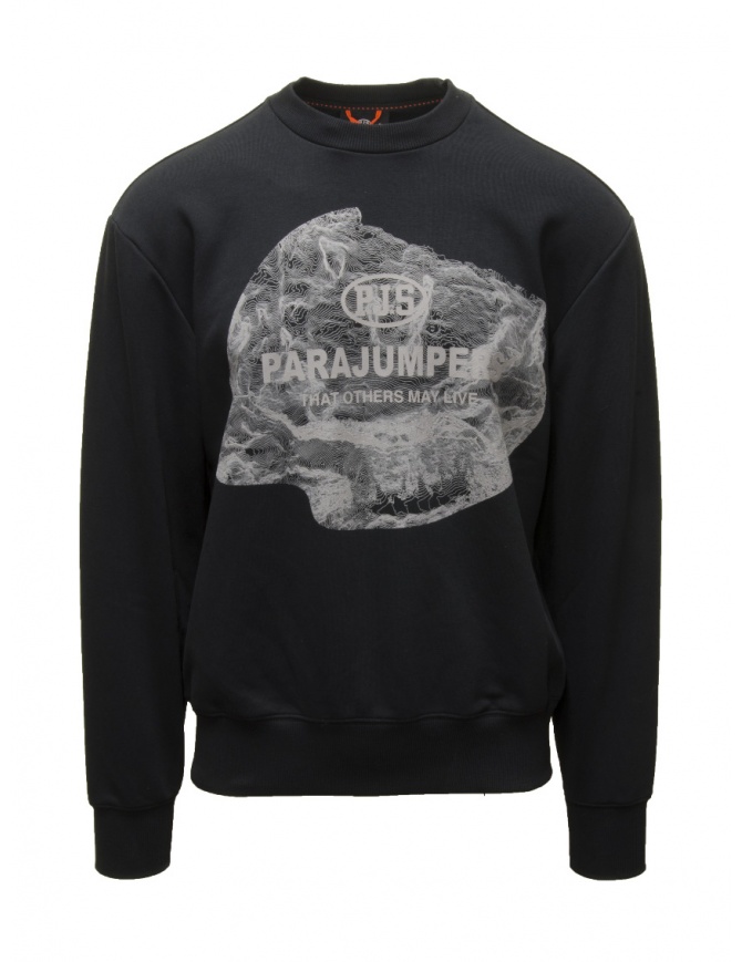Parajumpers Corones black sweatshirt with mountain print PMFLMZ01 CORONES BLACK 0541 men s knitwear online shopping