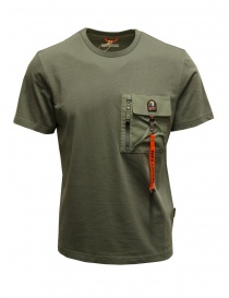 Mens t shirts online: Parajumpers Mojave green t-shirt with pocket