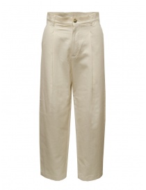 Pantaloni donna online: Dune_ Pantaloni in cotone bianco avorio