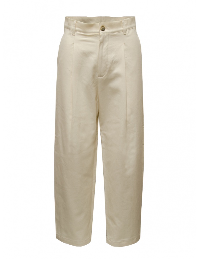 Dune_ Ivory white cotton trousers 02 24 C02U GREGGIO womens trousers online shopping