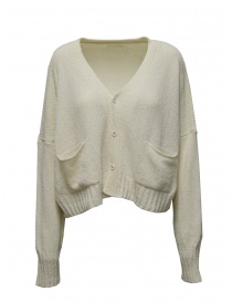 Ma'ry'ya boxy cardigan in white cotton knit YMK010 A1MILK order online
