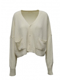 Ma'ry'ya cardigan squadrato in maglia di cotone bianco