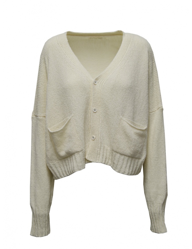 Ma'ry'ya cardigan squadrato in maglia di cotone bianco YMK010 A1MILK cardigan donna online shopping