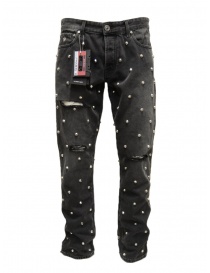 Jeans uomo online: Victory Gate jeans neri con le borchie