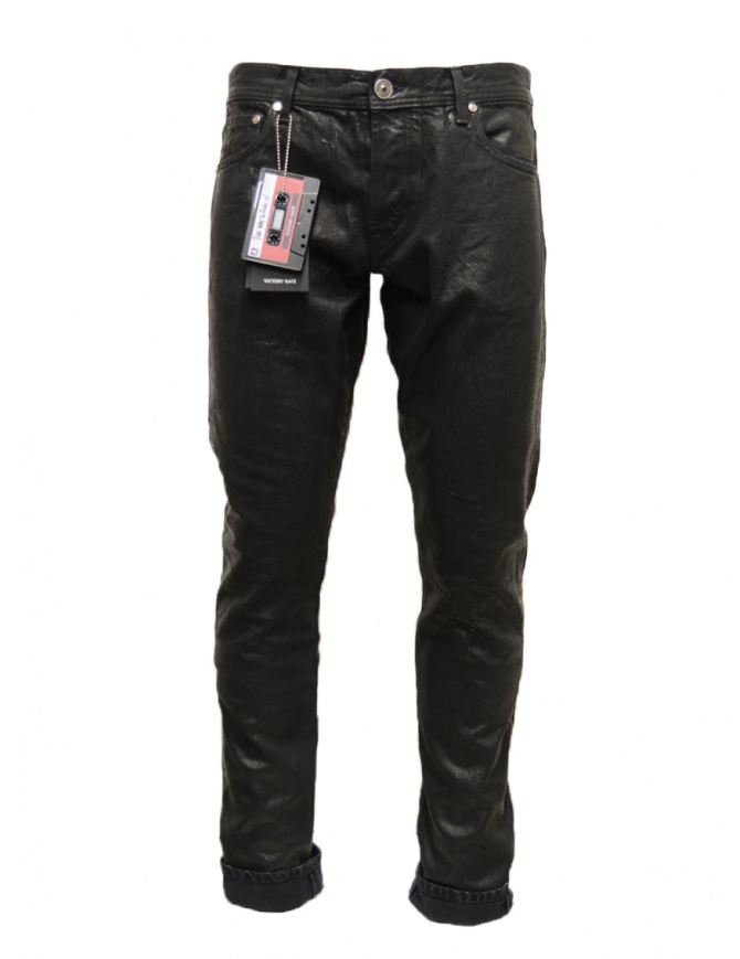 Victory Gate black rubberized jeans VG1SMSLIMFESPAL.BK mens jeans online shopping