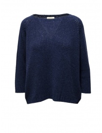 Women s knitwear online: Ma'ry'ya blue cotton blend boxy sweater