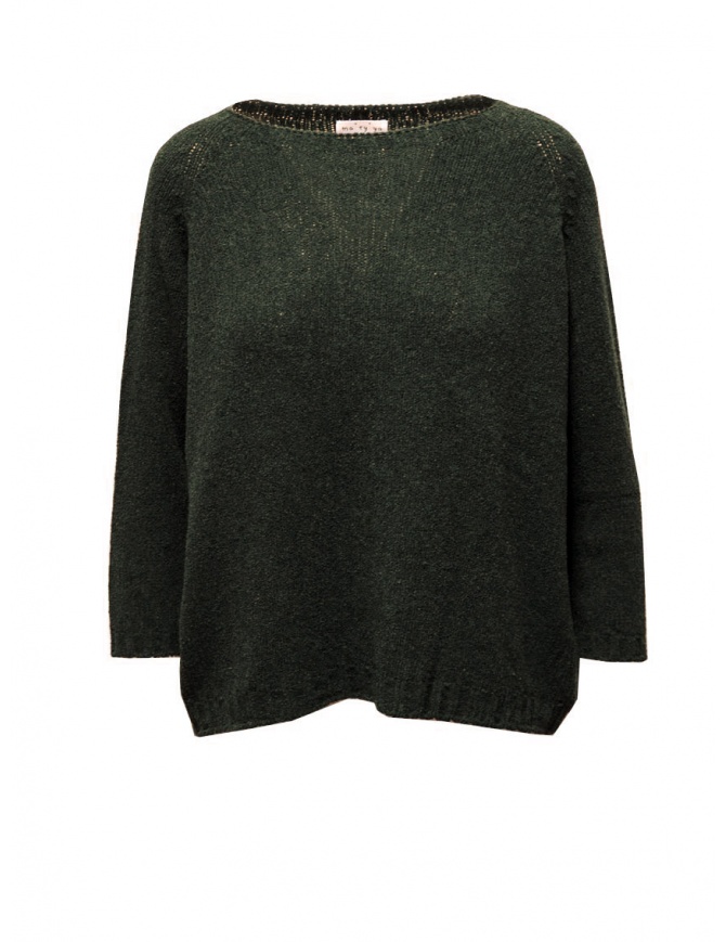 Ma'ry'ya maglia squadrata in cotone verde muschio YMK013 A4MOSS GREEN maglieria donna online shopping