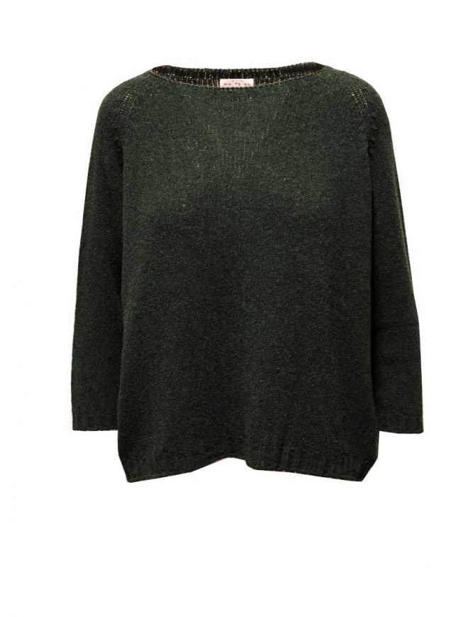 Ma'ry'ya moss green cotton squared sweater YMK013 A4MOSS GREEN women s knitwear online shopping