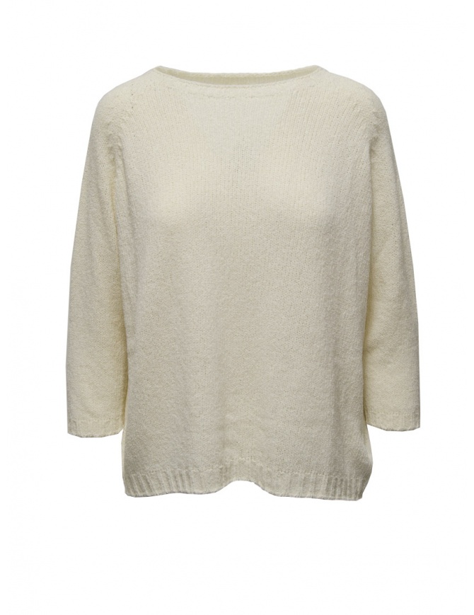 Ma'ry'ya maglia in cotone bianco latte YMK013 A1MILK maglieria donna online shopping