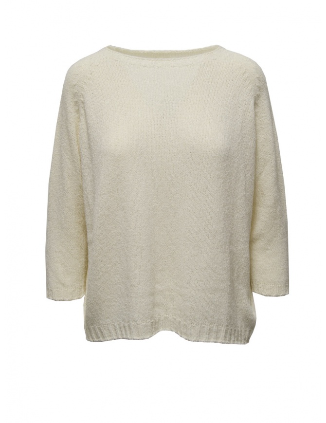 Ma'ry'ya sweater in milky white cotton YMK013 A1MILK women s knitwear online shopping