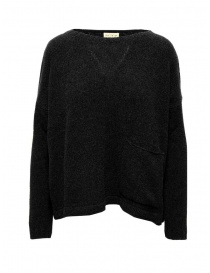 Ma'ry'ya boxy sweater in black cotton with pocket YMK018 A7BLACK