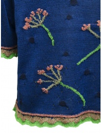 M.&Kyoko blue ligth short-sleeved sweater with pink flowers price