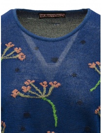 M.&Kyoko blue ligth short-sleeved sweater with pink flowers women s knitwear buy online