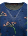 M.&Kyoko blue ligth short-sleeved sweater with pink flowers BDH01035WA DARKBLUE buy online