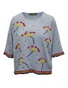 M.&Kyoko T-shirt in maglia di cotone azzurra con fiori rossi acquista online BDH01035WA BLUE