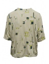 Fuga Fuga beige T-shirt with green-yellow geometric pattern shop online women s knitwear