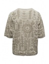 M.&Kyoko beige T-shirt with embossed floral print shop online women s knitwear