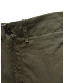 Monobi chino pants in military green organic gabardine buy online price