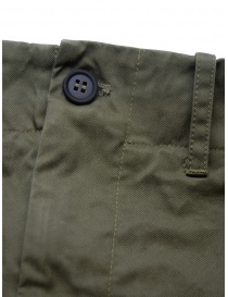 Monobi chino pants in military green organic gabardine buy online price