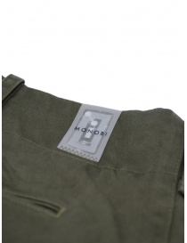Monobi chino pants in military green organic gabardine mens trousers price
