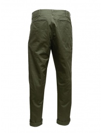 Monobi chino pants in military green organic gabardine price