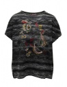 M.&Kyoko melange black T-shirt with embroidered fruit buy online BDH01020WA BLACK