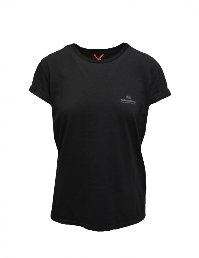 Parajumpers Myra black rolled sleeve T-shirt PWTSBT36 MYRA BLACK 0541 womens t shirts online shopping