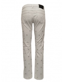 Victory Gate studded flare jeans in white