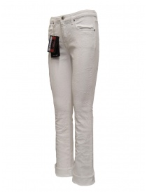 Victory Gate white rubberized flare jeans