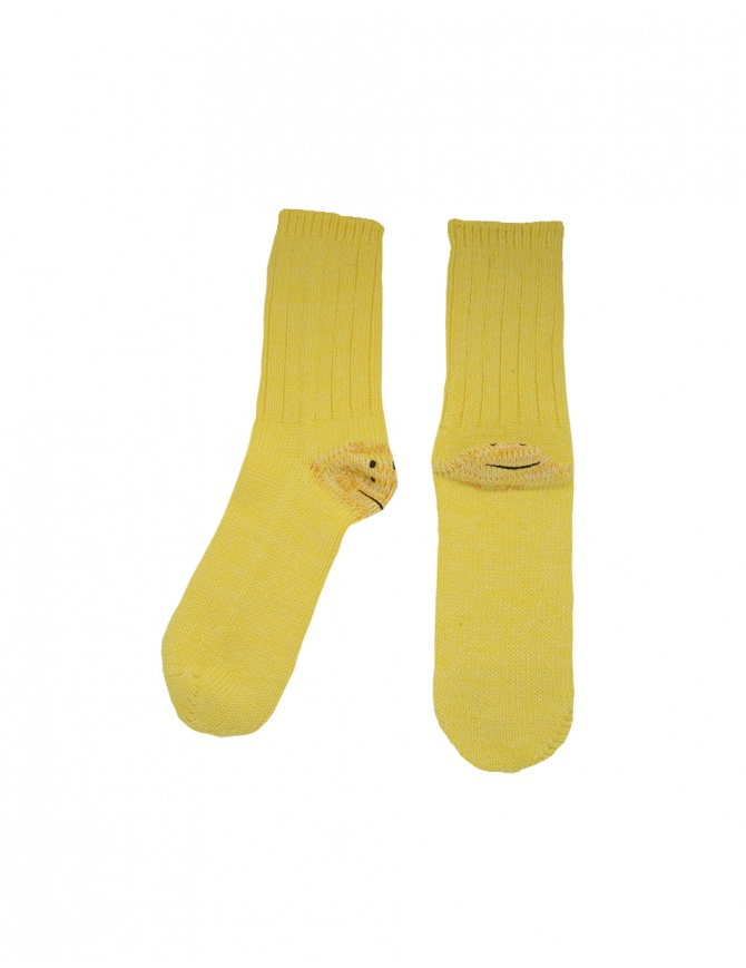 Kapital yellow socks with smiley heels EK-1363 YEL socks online shopping
