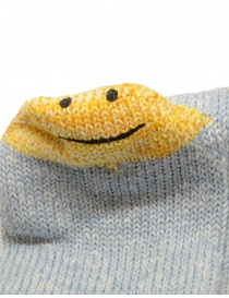 Kapital Happy Heel calzini azzurri con smile sul tallone acquista online