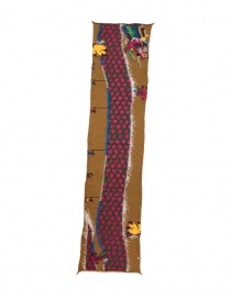 Kapital mustard colored scarf with green and fucsia dragon K2310XG532 MUSTARD order online
