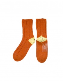 Kapital orange socks with smiley heels