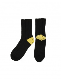 Socks online: Kapital black socks with smiley heels