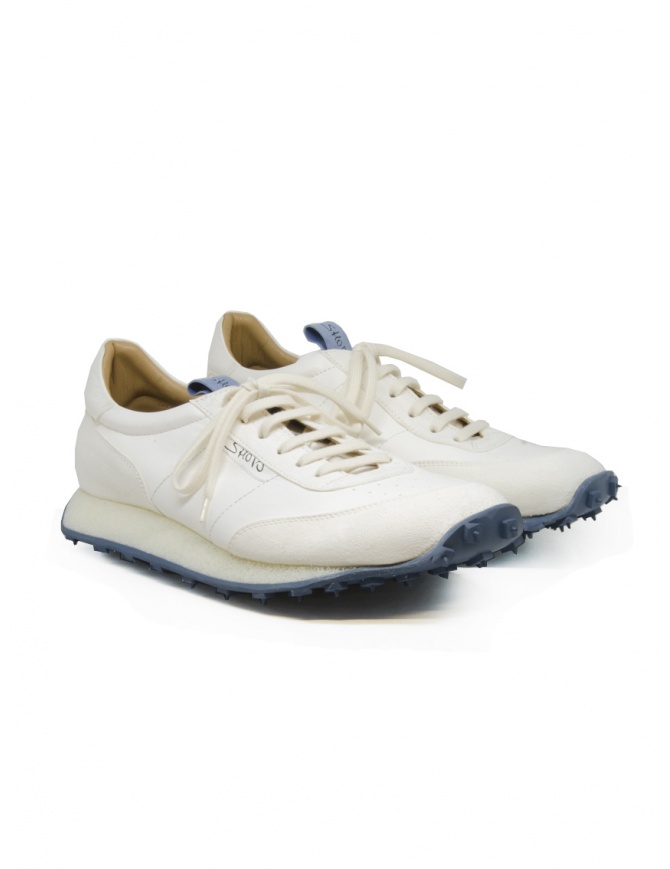Shoto Melody sneakers bianche in pelle con suola blu 1221 MELODY VEL/BIANCO DORF OR calzature uomo online shopping