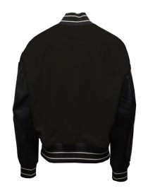 Kapital I-Five Varsity black wool bomber jacket with leather sleeves buy online