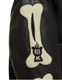 Kapital I-Five Varsity black wool bomber jacket with leather sleeves mens jackets buy online