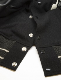 Kapital I-Five Varsity black wool bomber jacket with leather sleeves mens jackets price