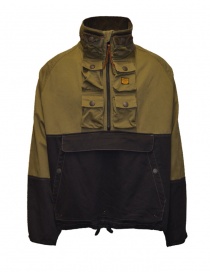 Kapital anorak in green-black color block canvas online