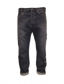 Kapital jeans nero vintage con borchie e perle laterali online