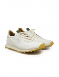 Womens shoes online: Shoto Melody white sneakers with yellow ocher sole