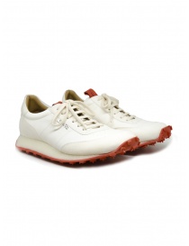 Calzature uomo online: Shoto Melody sneakers in pelle bianche con suola rossa