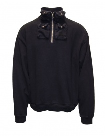Kapital black half zip sweatshirt with 4 pockets on the collar K2310LC125 I-B order online