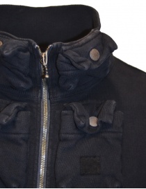 Kapital black half zip sweatshirt with 4 pockets on the collar
