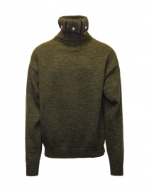 Kapital Nichel "3" maglione khaki con taschini sul collo alto K2311KN154 KHAKI